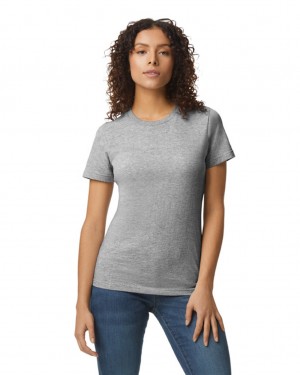 Ring Spun Sport Grey Gildan 65000L Midweight Women's T-Shirts | NHPY65839