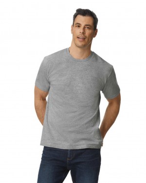 Ring Spun Sport Grey Gildan 65000 Midweight Men's T-Shirts | JUOI78315