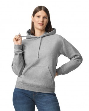 Ring Spun Sport Grey Gildan SF500 Midweight Fleece Women's Hoodie | ELWI40573