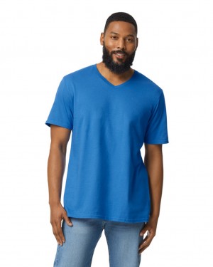 Royal Gildan 64V00 V-Neck Men's T-Shirts | BYML07348