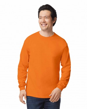 S Orange Gildan 2400 Long Sleeve Men's T-Shirts | TREZ20639