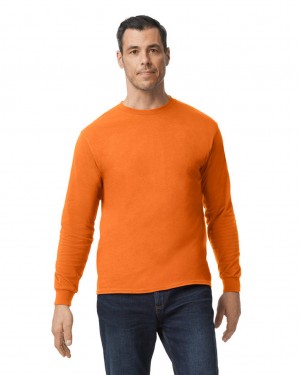 S Orange Gildan 5400 Long Sleeve Men's T-Shirts | ONGU79653