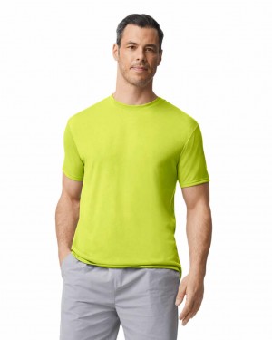 Safety Green Gildan 42000 Men's T-Shirts | WMHA36804