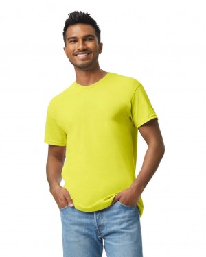 Safety Green Gildan 5000 Men's T-Shirts | ZMCL73510