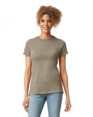 Slate Gildan 67000L CVC Women's T-Shirts | RLBY20197