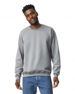 Sport Grey Gildan 18000 Crewneck Sweatshirt Men's Sweatshirt | PRQM10352