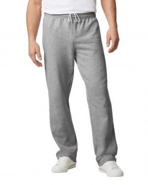 Sport Grey Gildan 18400 Open Bottom Sweatpants Men's Sweatpants | XAKZ14326