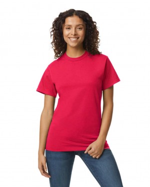 Sport Scarlet Red Gildan H000 Women's T-Shirts | SKMR82540