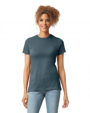 Steel Blue Gildan 67000L CVC Women's T-Shirts | CZED01453