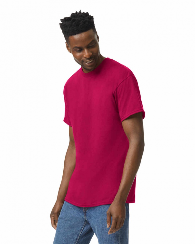 Antique Cherry Red Gildan 5000 Men's T-Shirts | CEKA43678