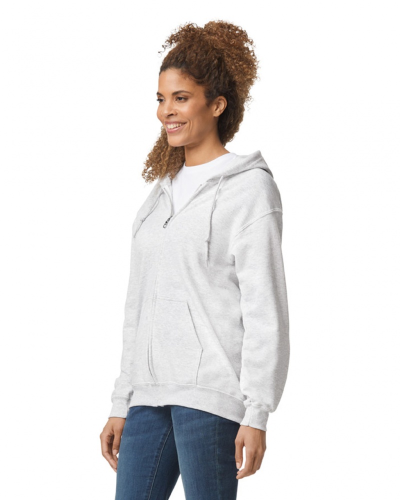 Ash Gildan 18600 Full Zip Hoodie Women's Hoodie | EZKF92718