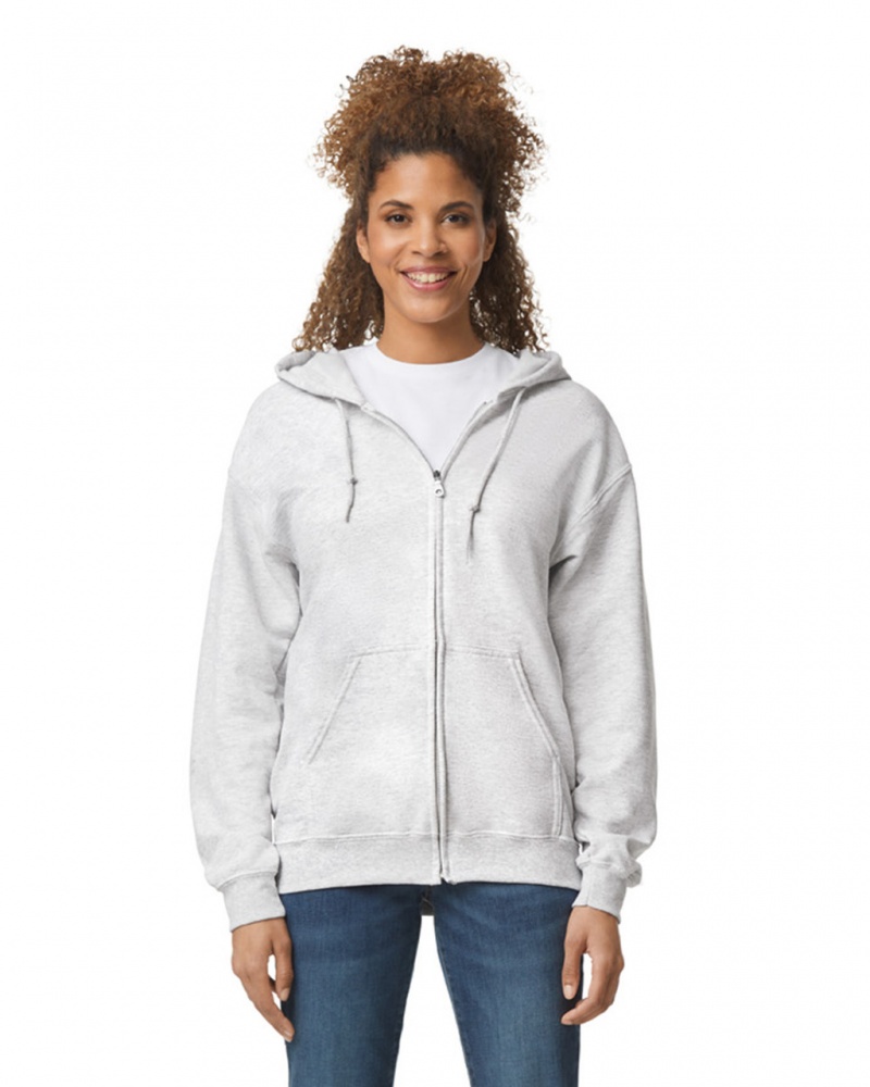 Ash Gildan 18600 Full Zip Hoodie Women\'s Hoodie | EZKF92718