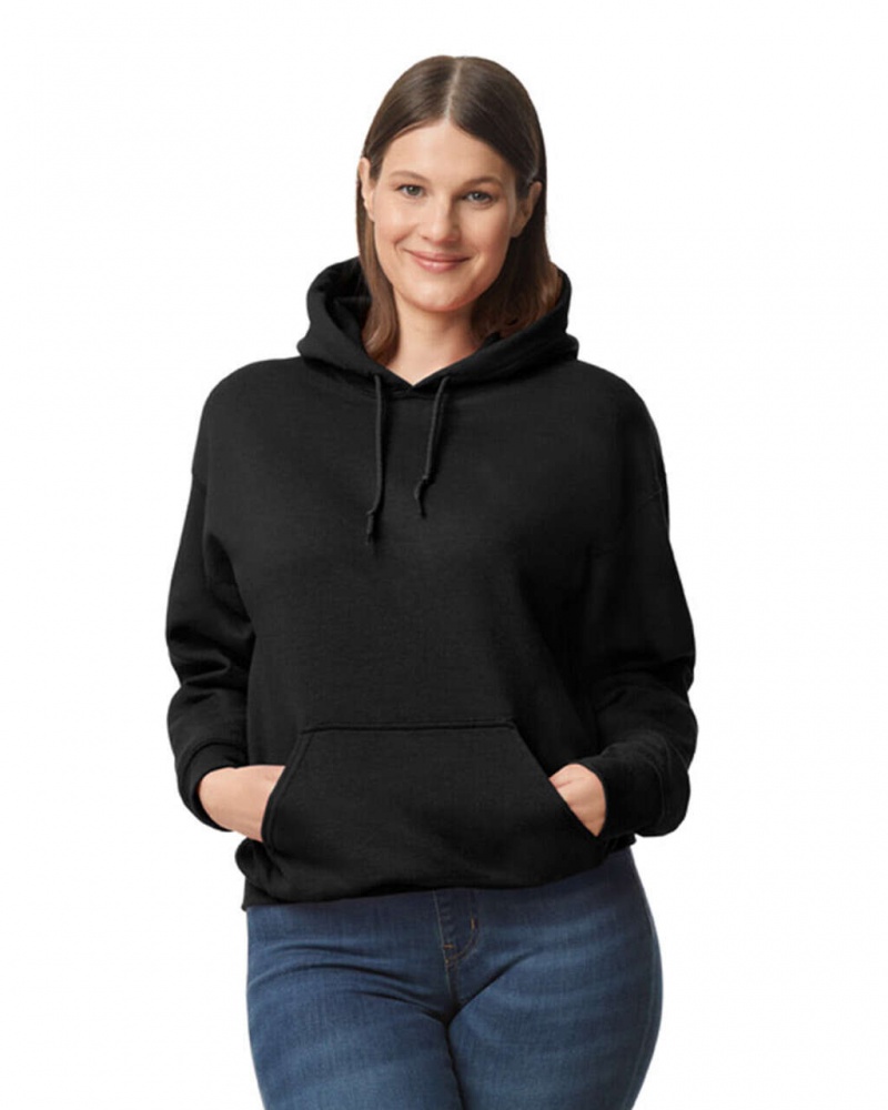 Black Gildan 12500 Hoodie Women\'s Hoodie | KXFR60475