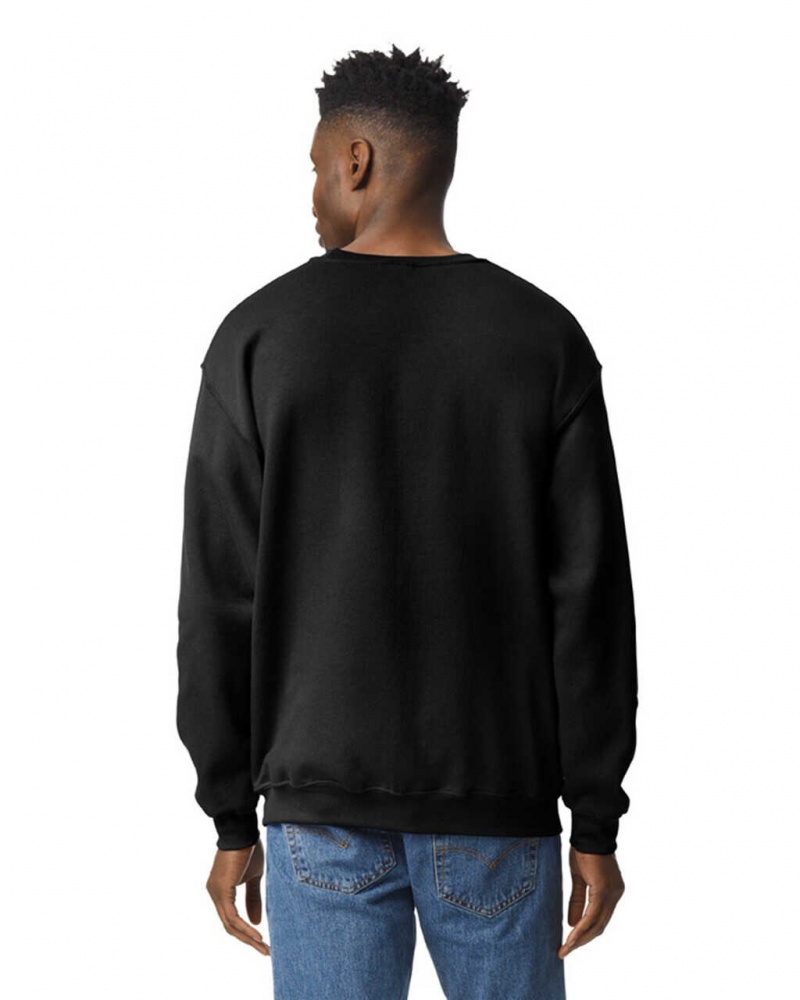 Black Gildan 18000 Crewneck Sweatshirt Men's Sweatshirt | NAWS63745