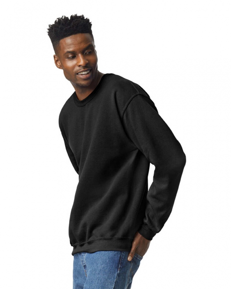 Black Gildan 18000 Crewneck Sweatshirt Men's Sweatshirt | NAWS63745