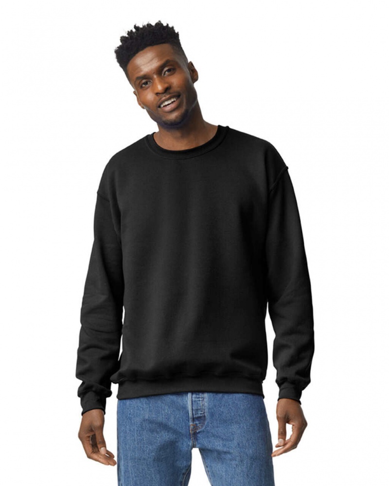 Black Gildan 18000 Crewneck Sweatshirt Men\'s Sweatshirt | NAWS63745