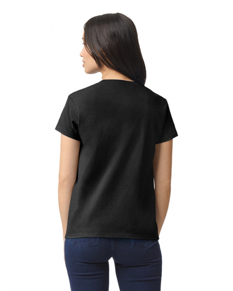 Black Gildan 2000L Women's T-Shirts | QMOA48290