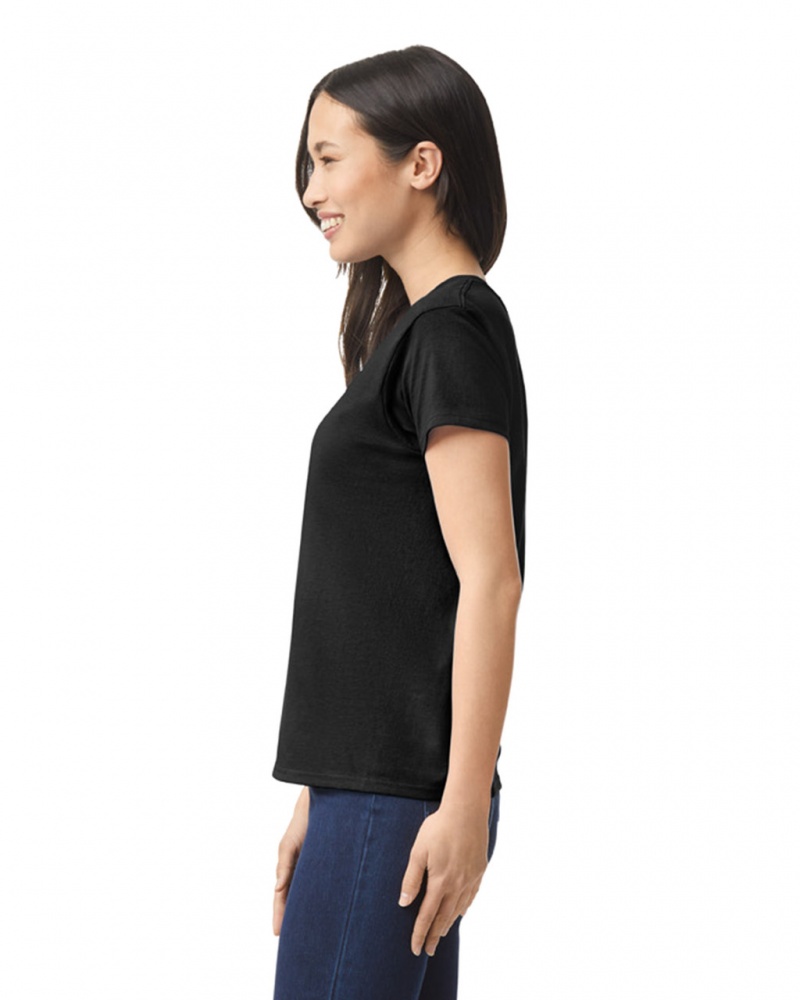 Black Gildan 2000L Women's T-Shirts | QMOA48290