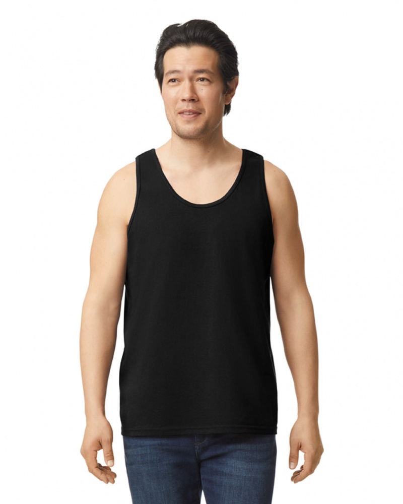 Black Gildan 2200 Men\'s Tanks | OVRB84275