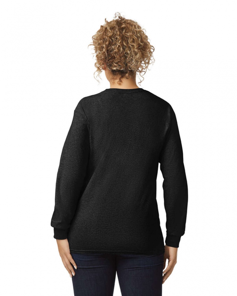 Black Gildan 2400 Long Sleeve Women's T-Shirts | ZIRN71236