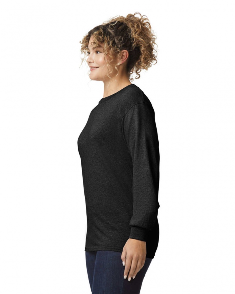 Black Gildan 2400 Long Sleeve Women's T-Shirts | ZIRN71236