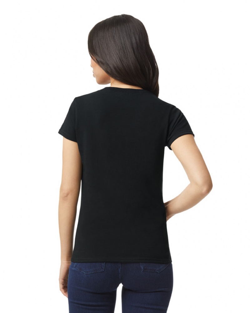 Black Gildan 5000L Women's T-Shirts | OEQS38547