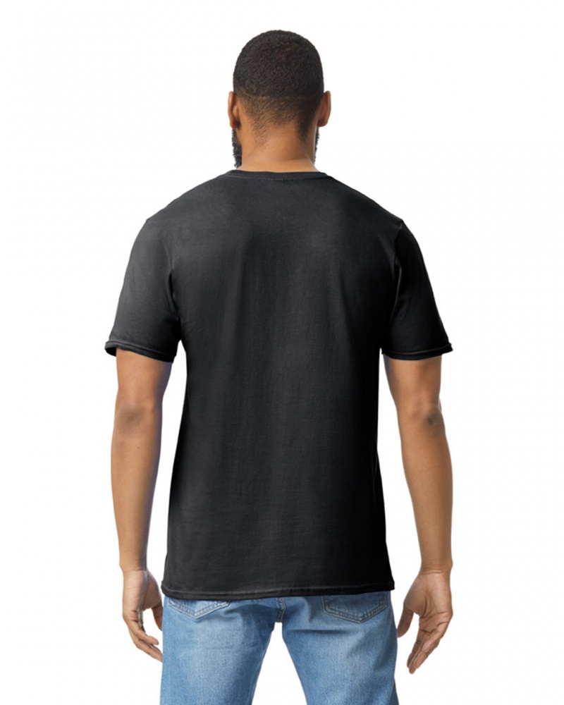 Black Gildan 64000 Men's T-Shirts | WFKV97814