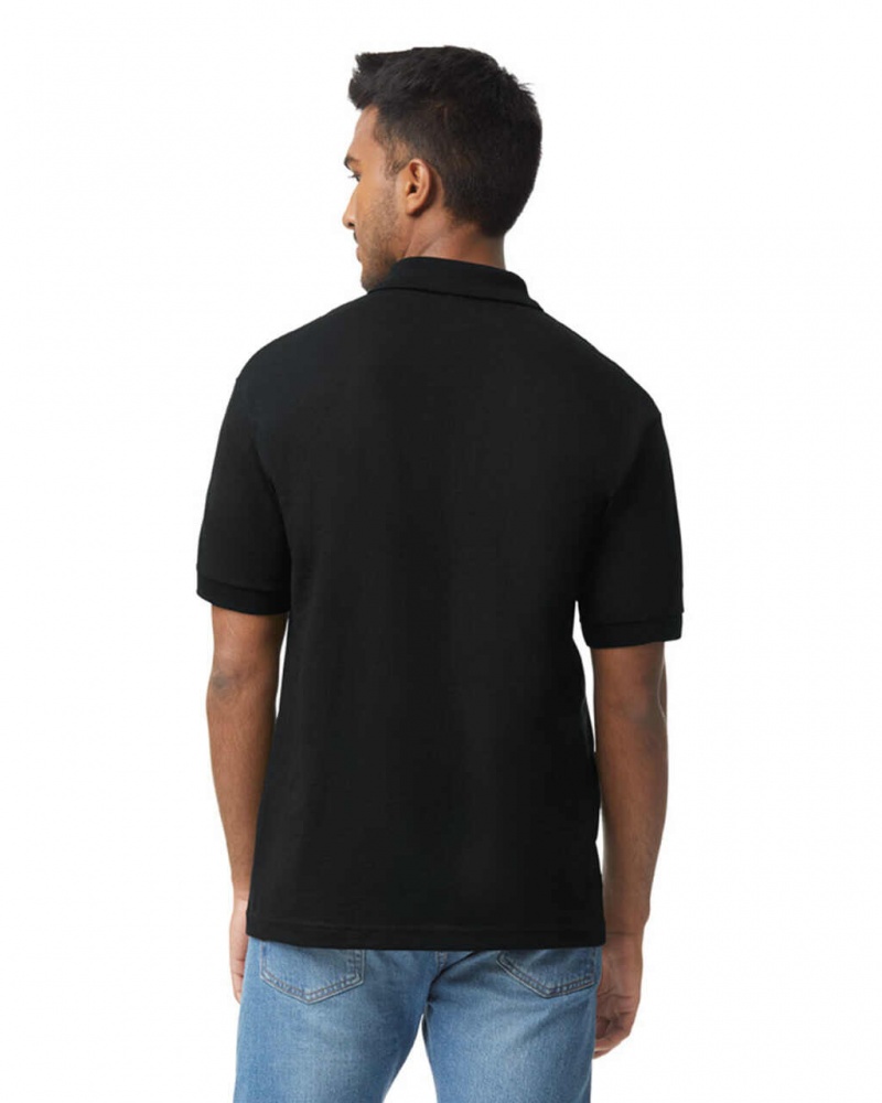 Black Gildan 8800 Polo Men's Polo | SZAR75493