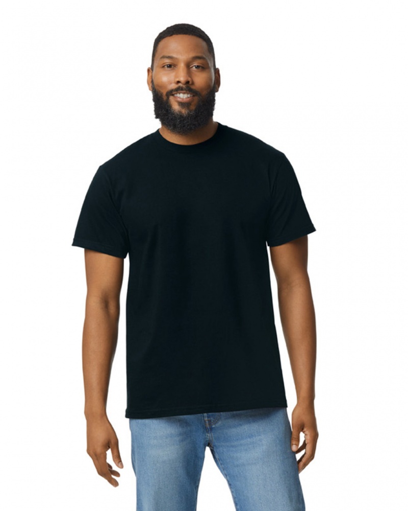 Black Gildan H000 Men's T-Shirts | SCEO26975