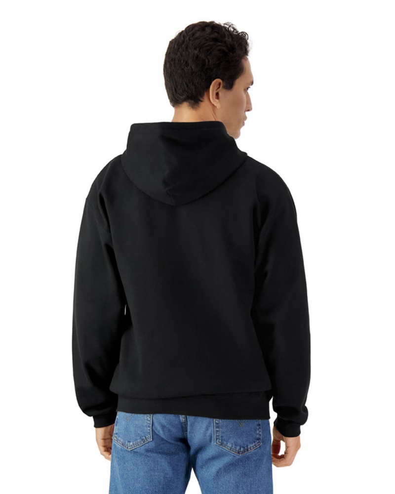 Black Gildan SF600 Midweight Fleece Full Zip Hoodie Men's Sweatshirt | AILP79015