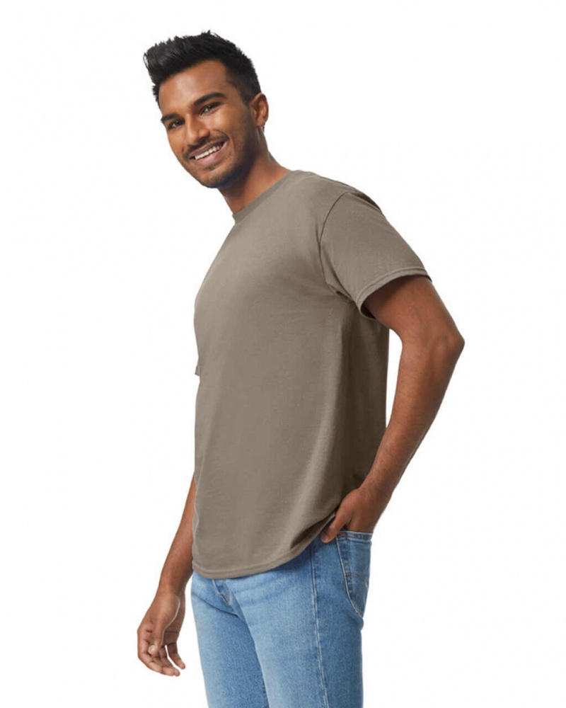 Brown Savana Gildan 5000 Men's T-Shirts | PWEJ50624