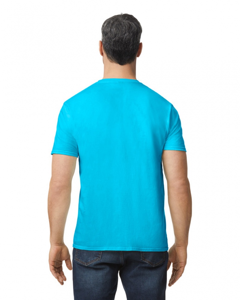 Caribbean Blue Gildan 980 Men's T-Shirts | HOXR94672