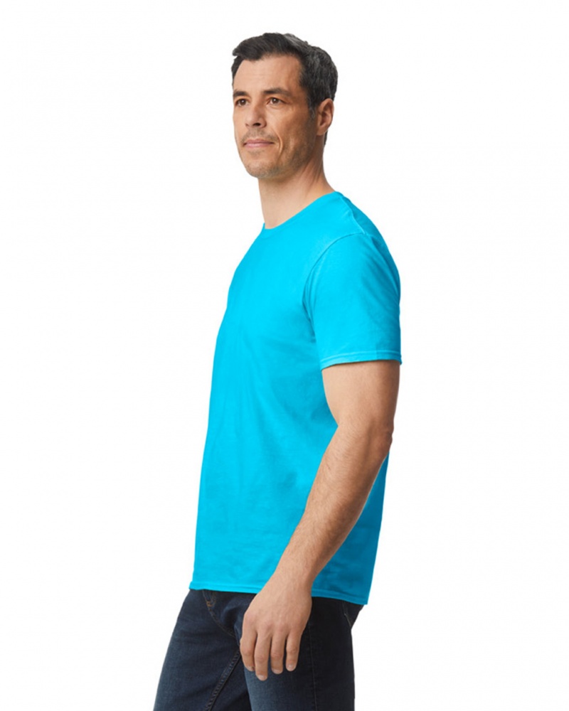 Caribbean Blue Gildan 980 Men's T-Shirts | HOXR94672