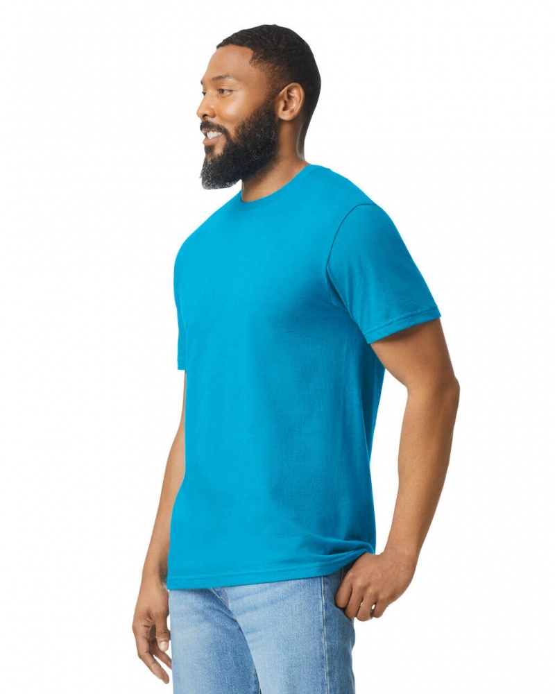 Caribbean Mist Gildan 67000 CVC Men's T-Shirts | DTWH26308