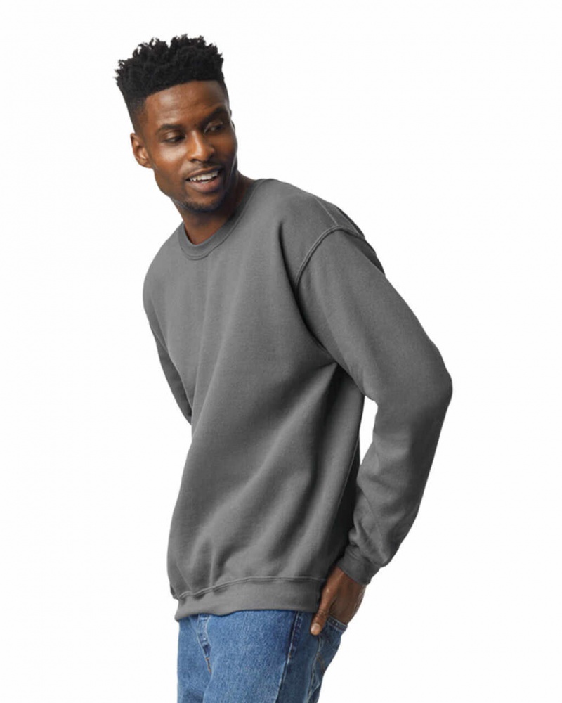 Charcoal Gildan 18000 Crewneck Sweatshirt Men's Sweatshirt | UGOS85293