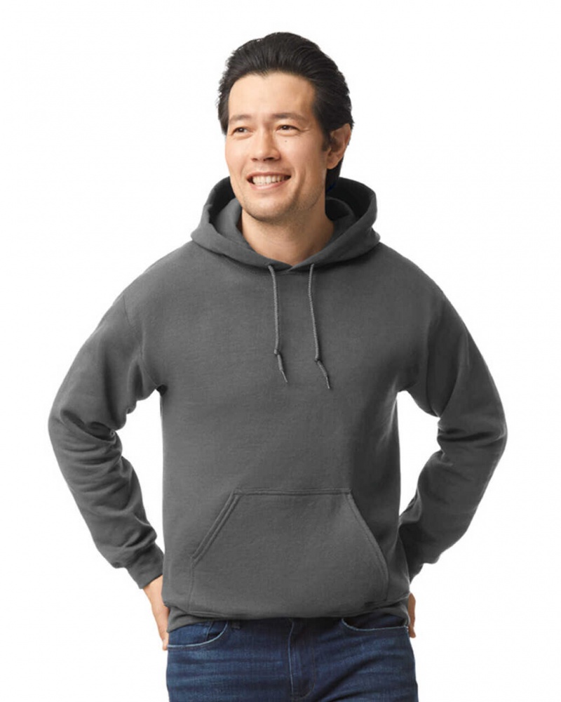 Charcoal Gildan 18500 Hoodie Men\'s Sweatshirt | ENIB47958