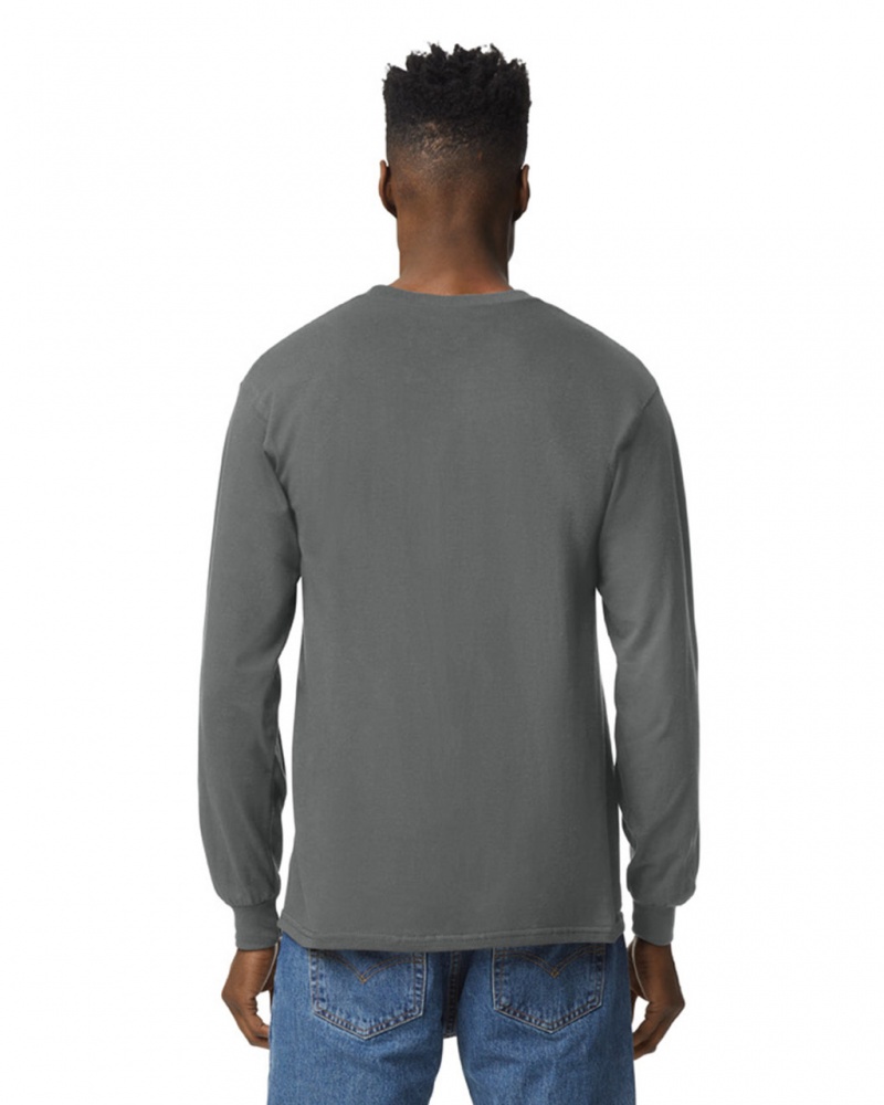 Charcoal Gildan 2400 Long Sleeve Men's T-Shirts | TXHG07968