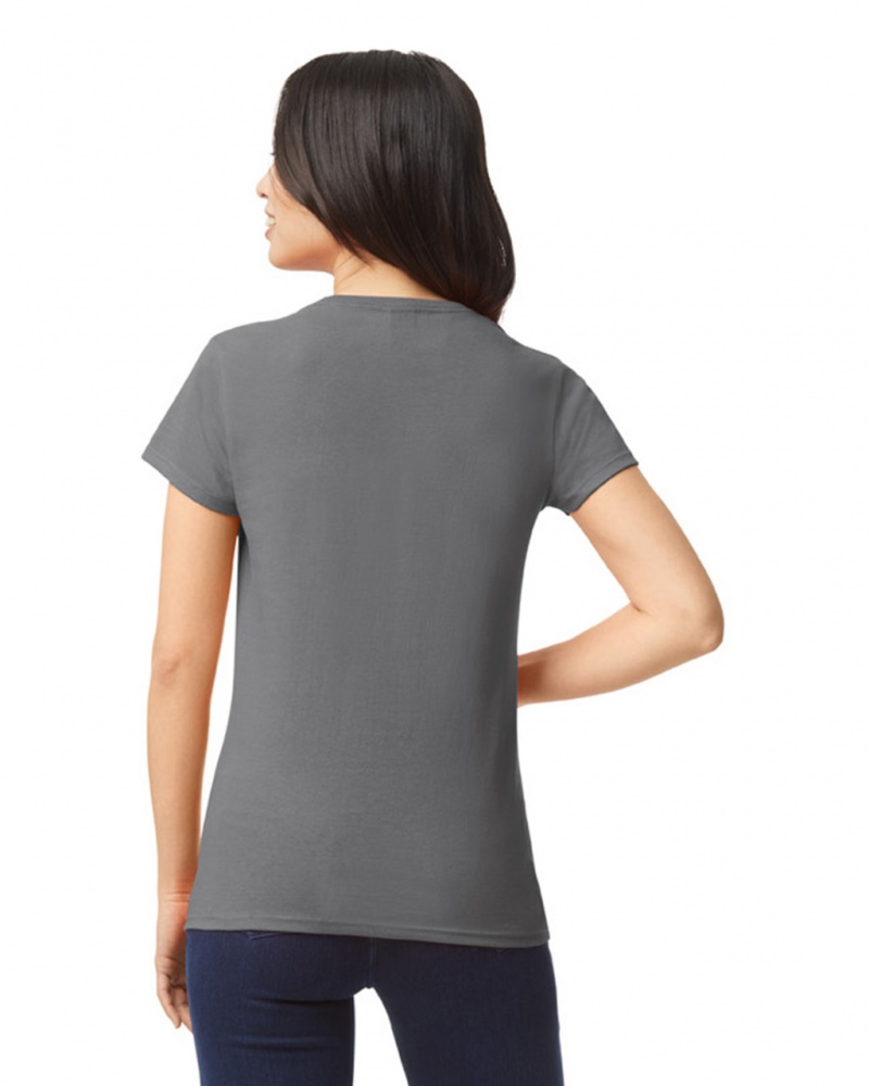 Charcoal Gildan 5000L Women's T-Shirts | KVCQ47512