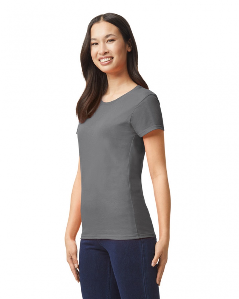 Charcoal Gildan 5000L Women's T-Shirts | KVCQ47512