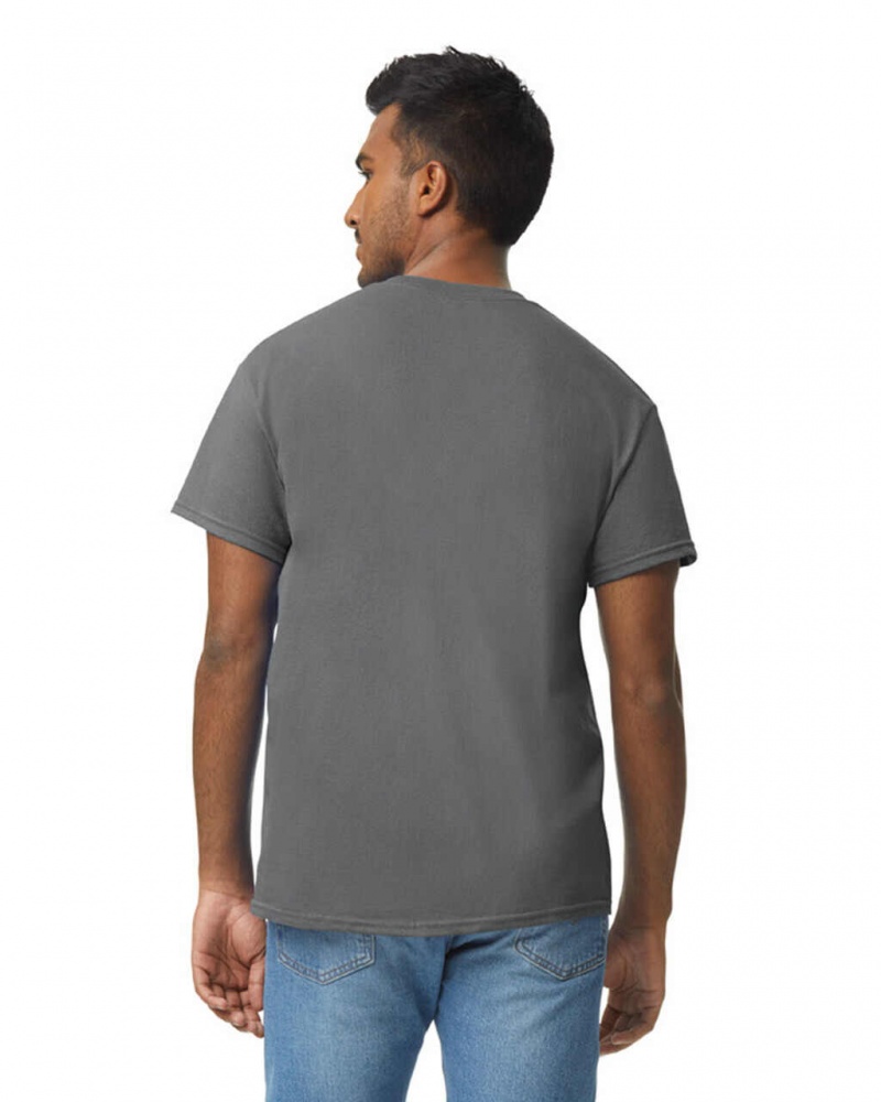 Charcoal Gildan 5000 Men's T-Shirts | ZCYW32654