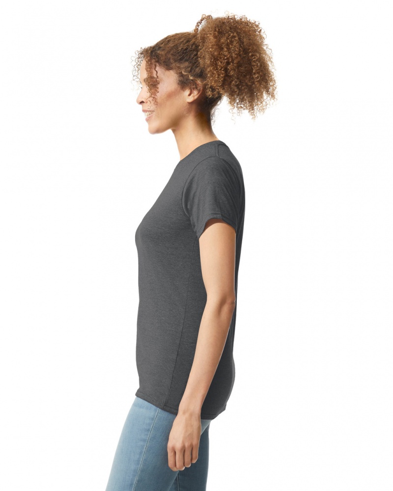 Charcoal Gildan 64000L Women's T-Shirts | AODQ16549