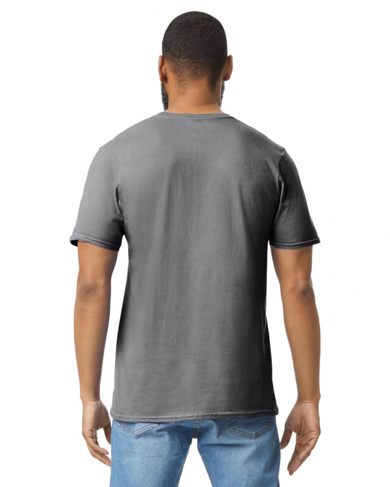 Charcoal Gildan 64000 Men's T-Shirts | SADP34215