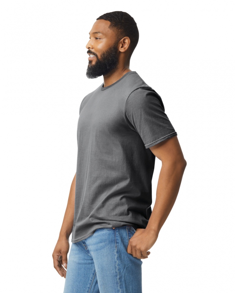 Charcoal Gildan 64000 Men's T-Shirts | SADP34215