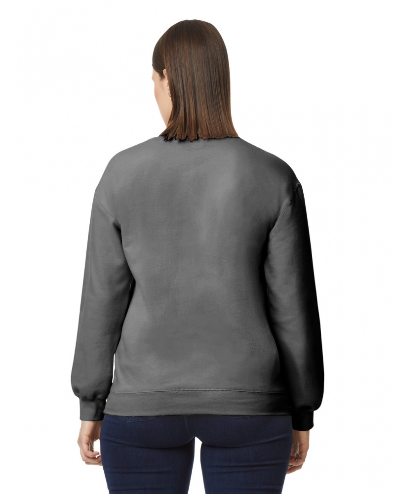 Charcoal Gildan SF000 Midweight Fleece Crewneck Women's Sweatshirt | XSOQ89612