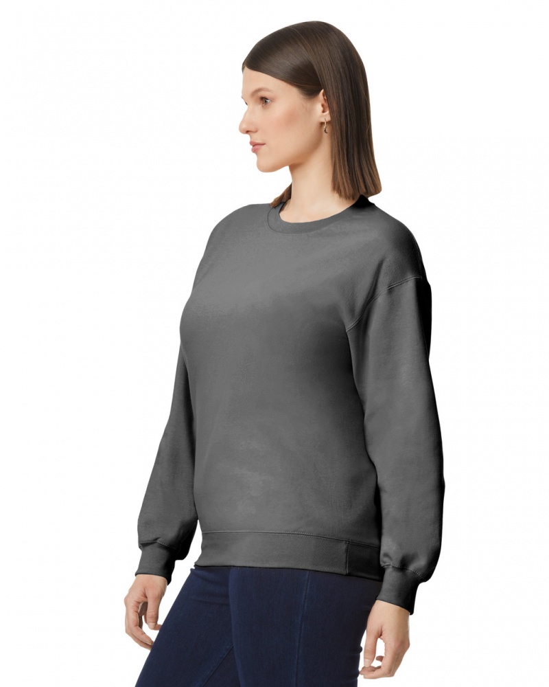 Charcoal Gildan SF000 Midweight Fleece Crewneck Women's Sweatshirt | XSOQ89612