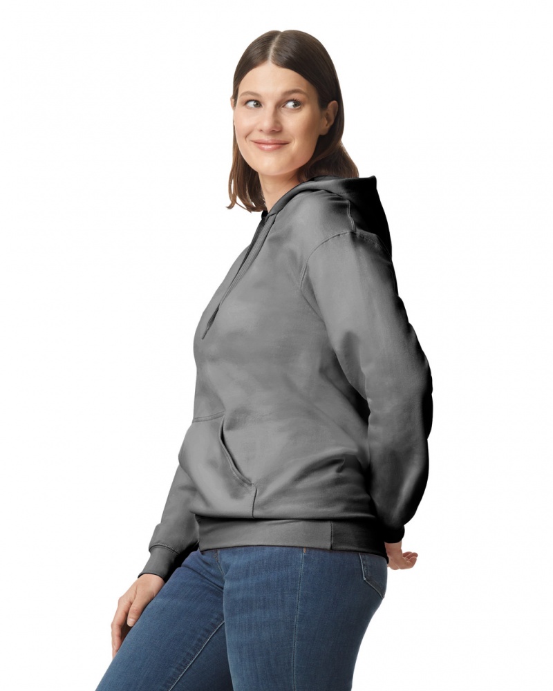 Charcoal Gildan SF500 Midweight Fleece Women's Hoodie | IVUA14389