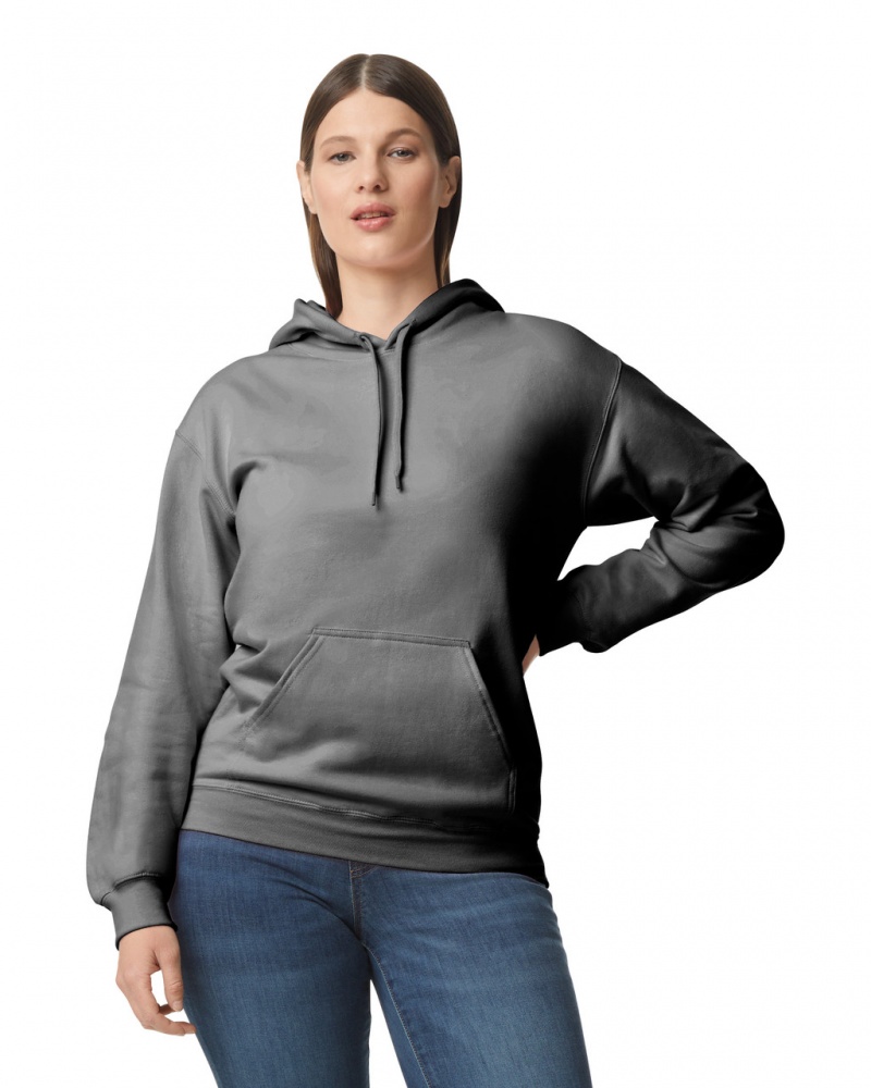 Charcoal Gildan SF500 Midweight Fleece Women\'s Hoodie | IVUA14389