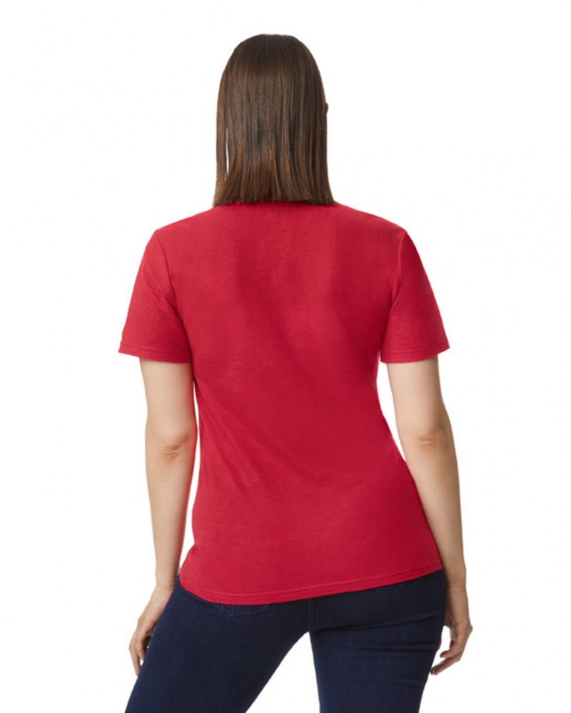 Cherry Red Gildan 64800L Pique Polo Women's Polo | ICVW43726