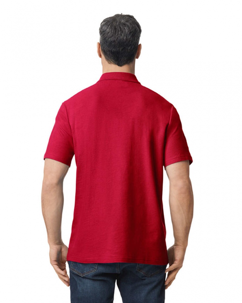 Cherry Red Gildan 64800 Pique Polo Men's Polo | LMVJ63485