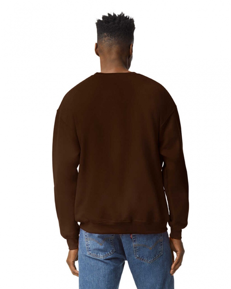 Dark Chocolate Gildan 18000 Crewneck Sweatshirt Men's Sweatshirt | BNIP19650